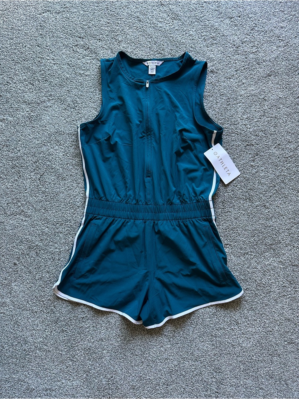 Athleta Journey Romper - Coastal Teal
